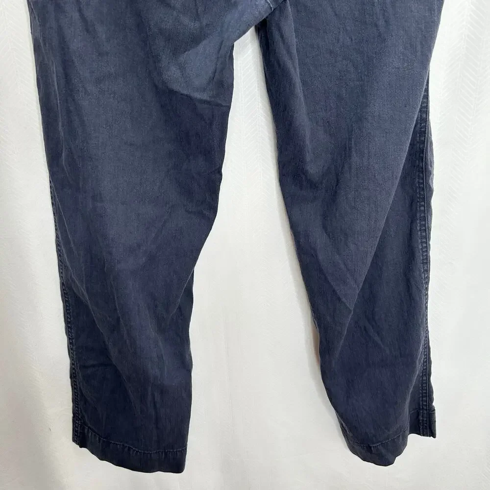 Banana Republic men’s linen blend pants blue straight leg casual 38